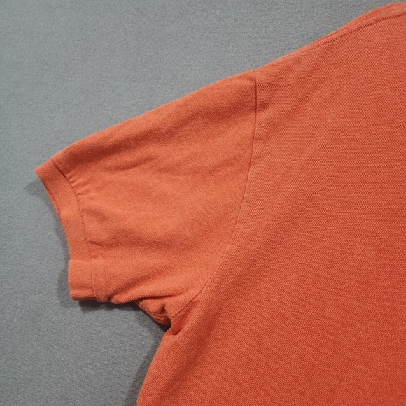 Ralph Lauren Polo Shirt Mens 2XL Orang Solid 100% Cotton Blue Pony Vintage - Picture 14 of 16